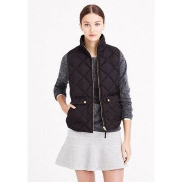 J Crew Excursion Quilted Down Vest Womens XXS 2XS Pockets Full Zip Curved Hem - Picture 15 of 16